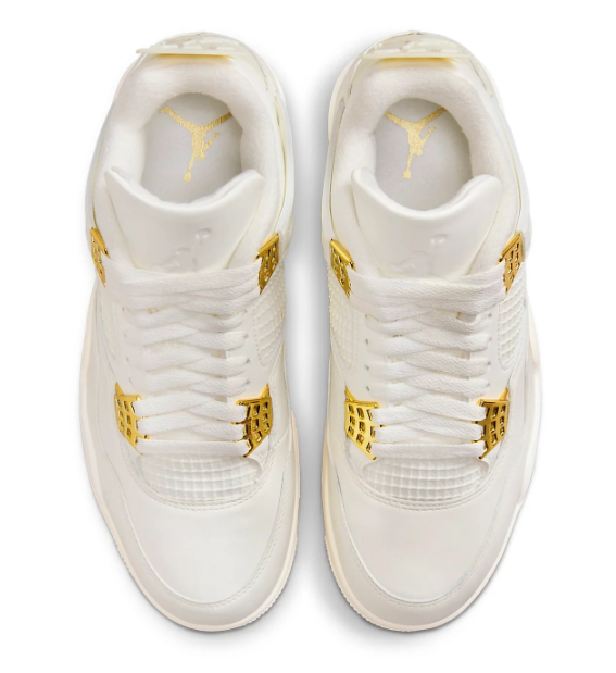 Air Jordan 4 Retro Women's Sneakers - Metallic Gold (AQ9129-170)